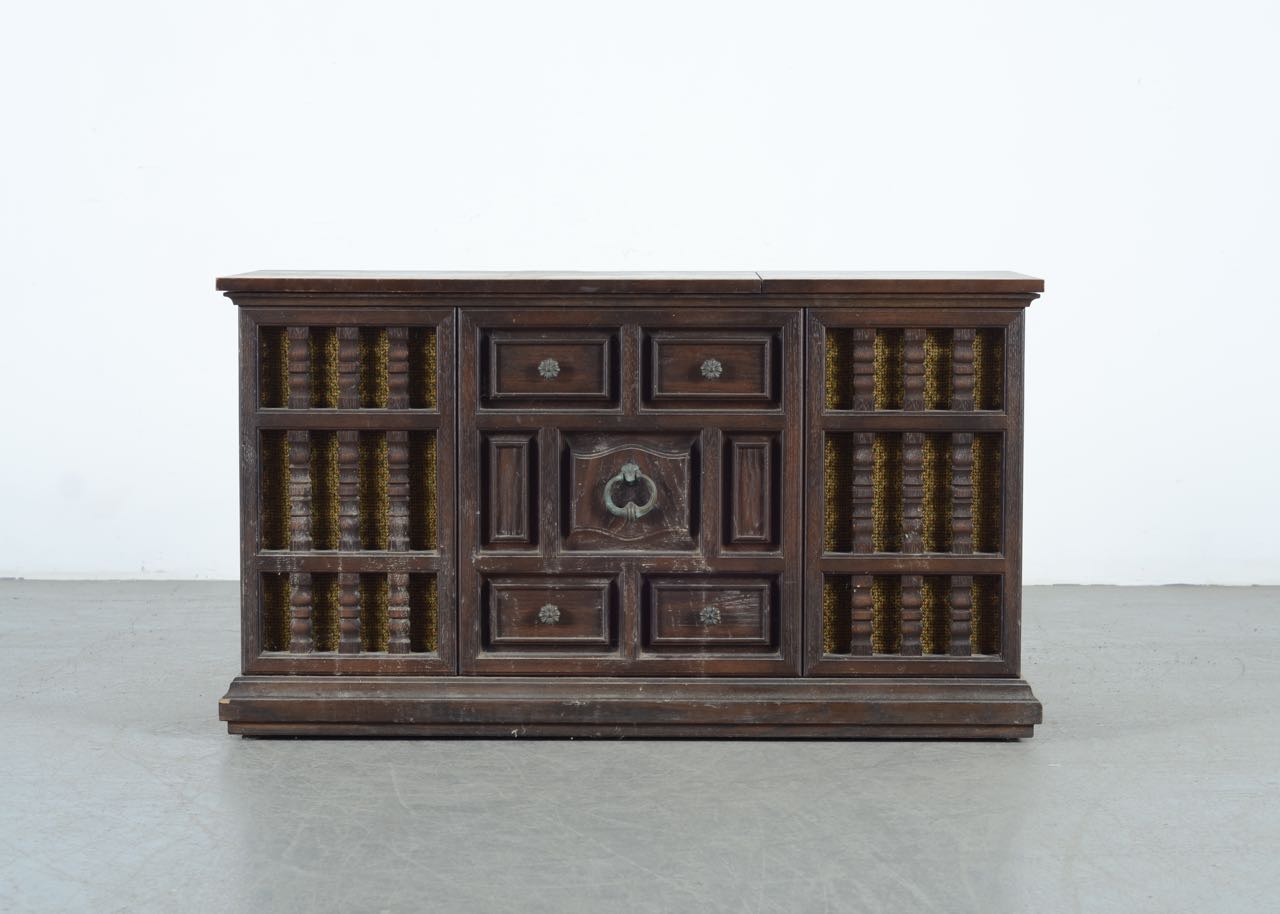 Vintage Zenith Console Cabinet With 8 Track Cartridges And Albums