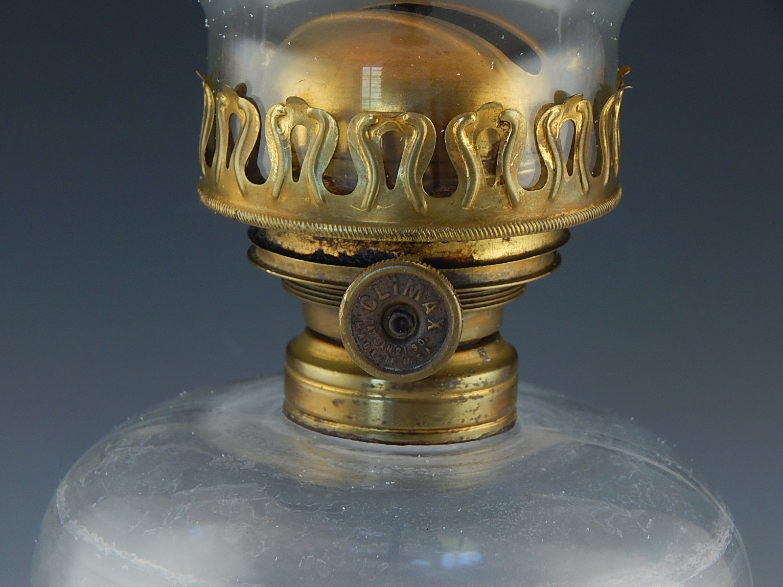 Vintage Climax Clear Glass Oil Lamp EBTH