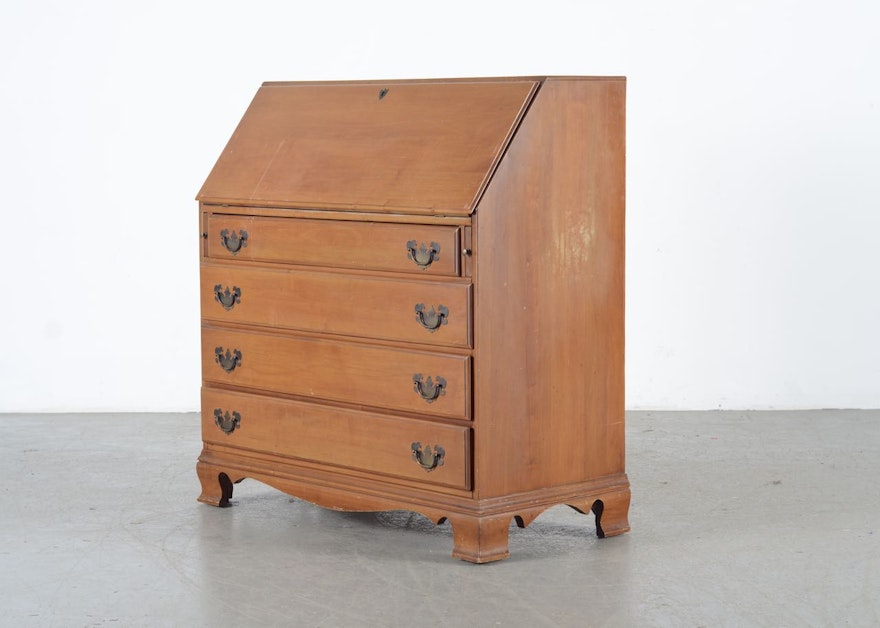 Vintage Maple Bureau Desk By Williams Furniture Ebth