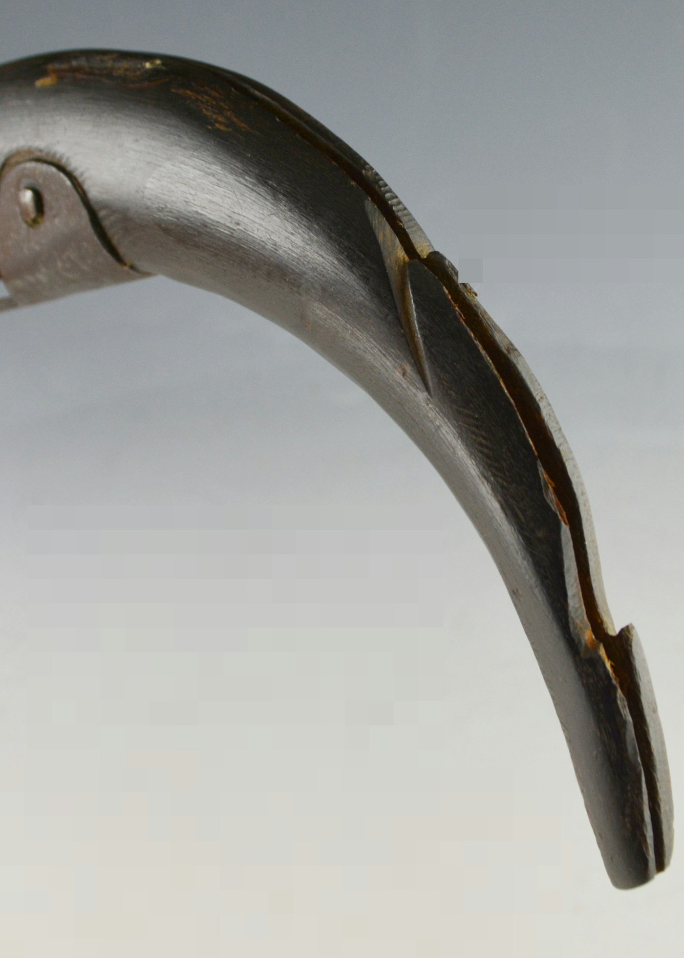 Curved Blade Horn Handle Mexican Folding Knife EBTH