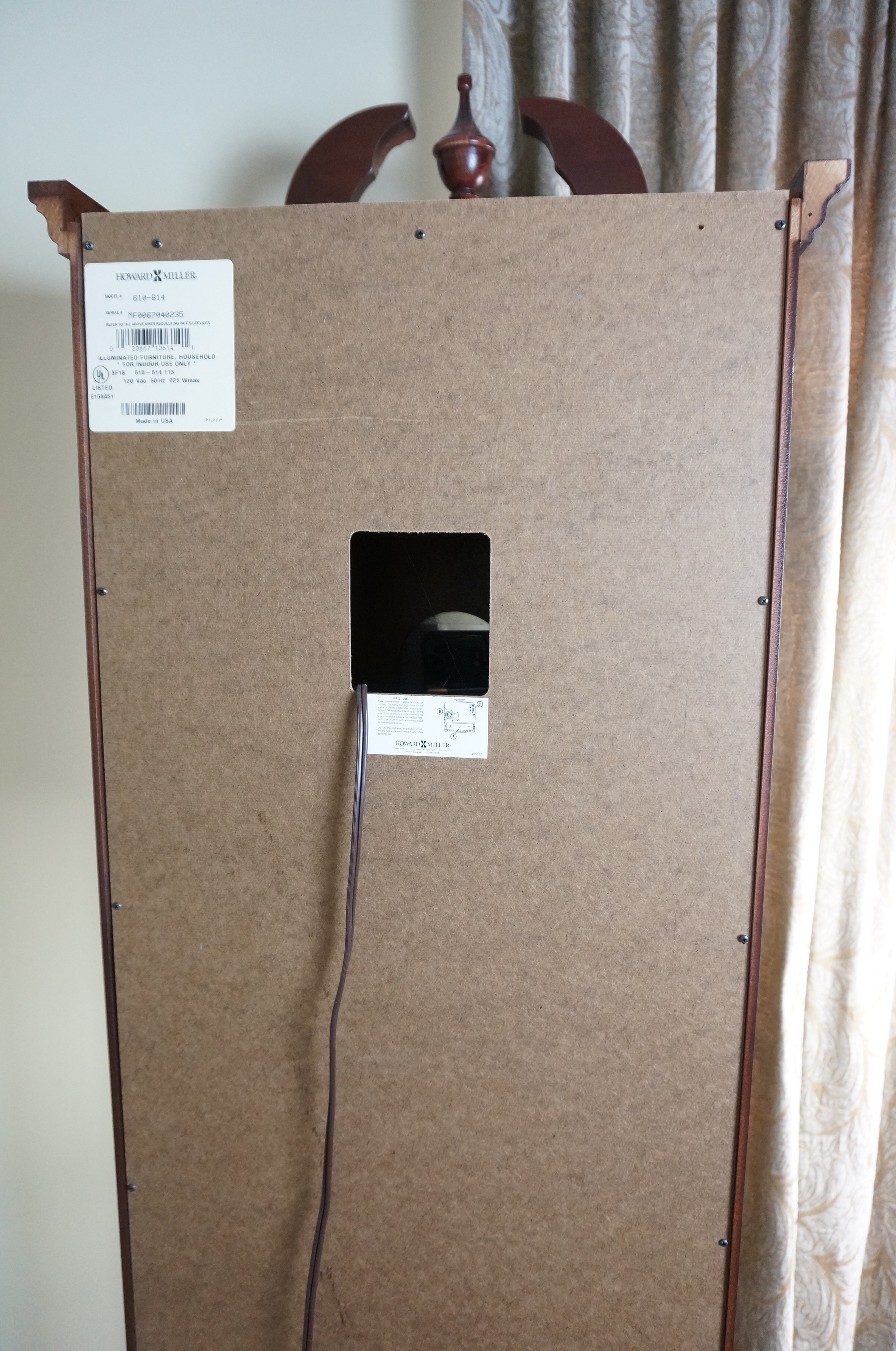 Howard Miller Tempus Fugit Curio Grandfathers Clock EBTH