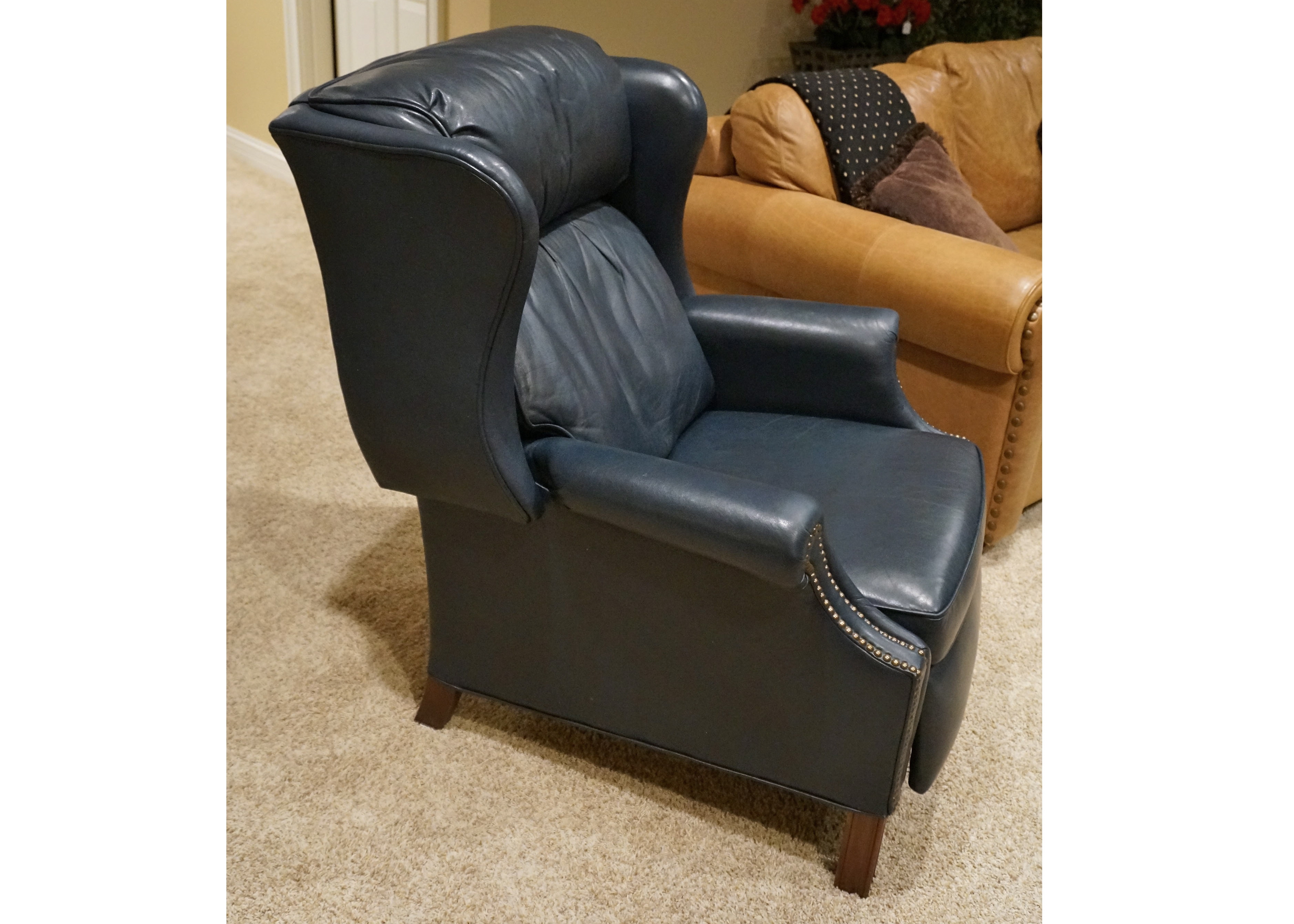 Blue Leather Recliner Chairs Braddington Young Navy Blue Leather