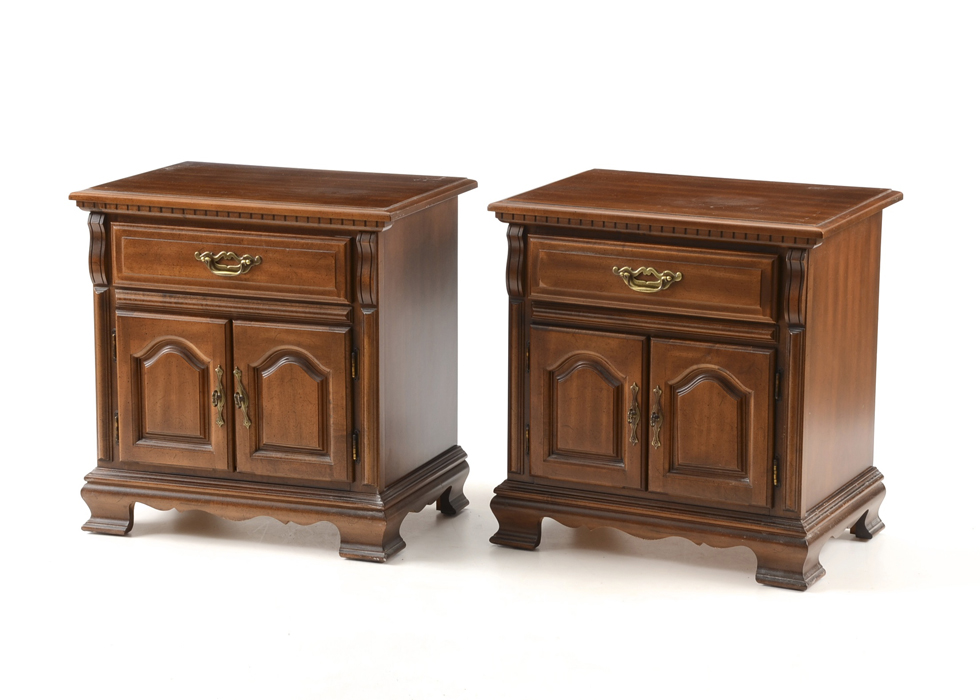 Sumter Cabinet Company Walnut Side Tables Ebth