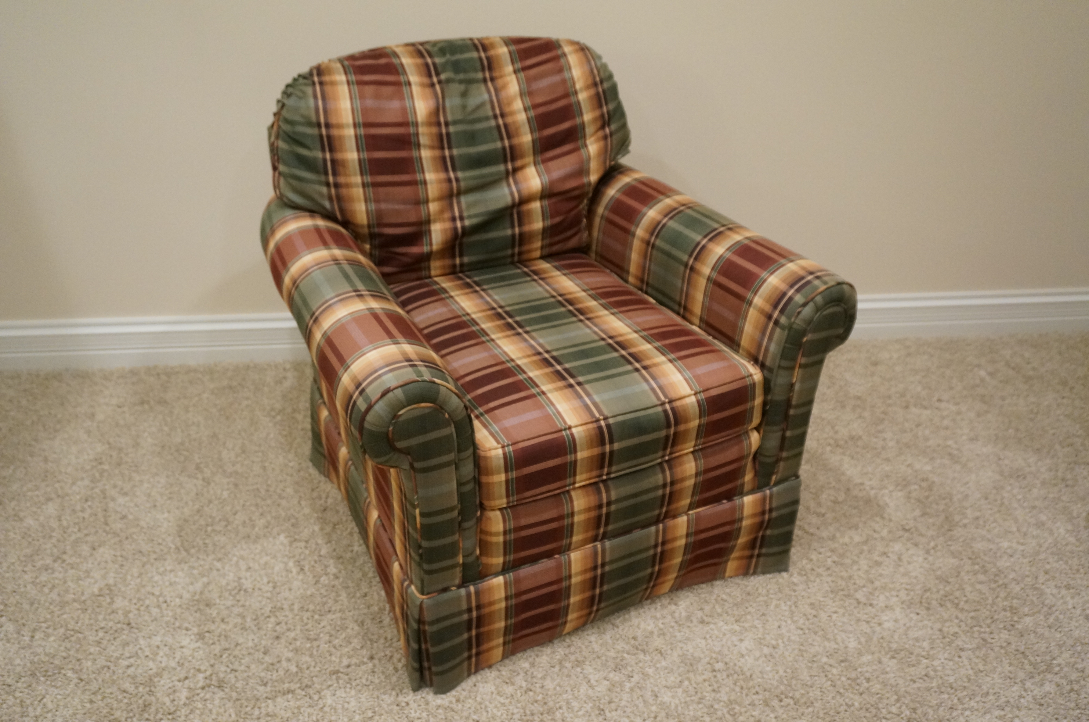 Craftwork by Vanguard Plaid Sofa and Armchair EBTH