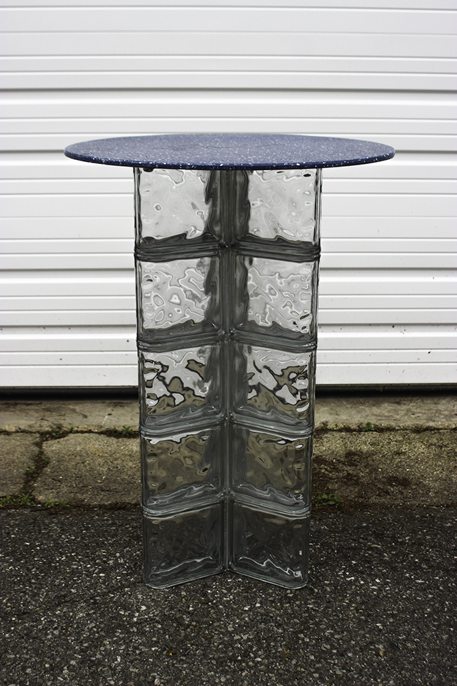 HandCrafted Glass Block Table EBTH