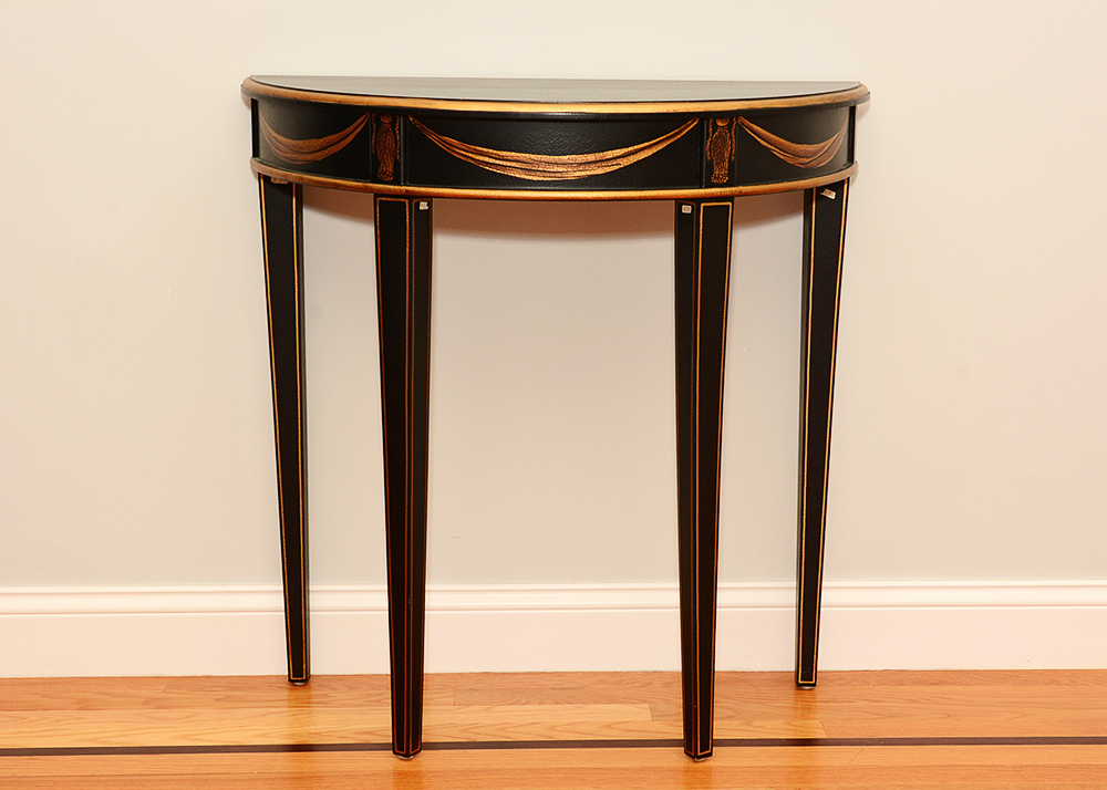 Black And Gold Half Moon Hall Table Ebth