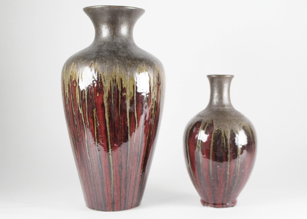 Pier 1 Drip Glaze Pottery Vases EBTH