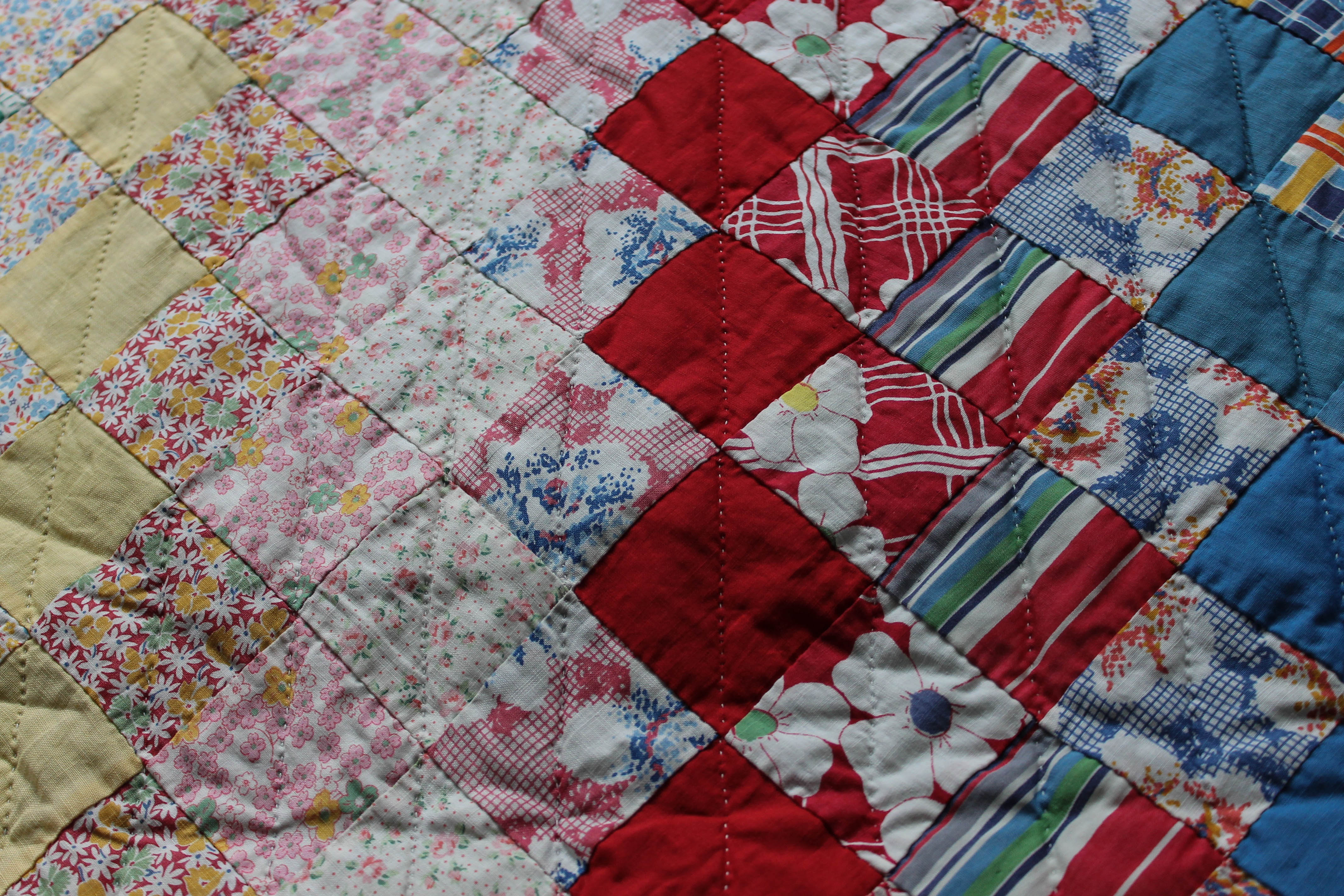 Around The World Patchwork Quilt from Vintage Fabric EBTH