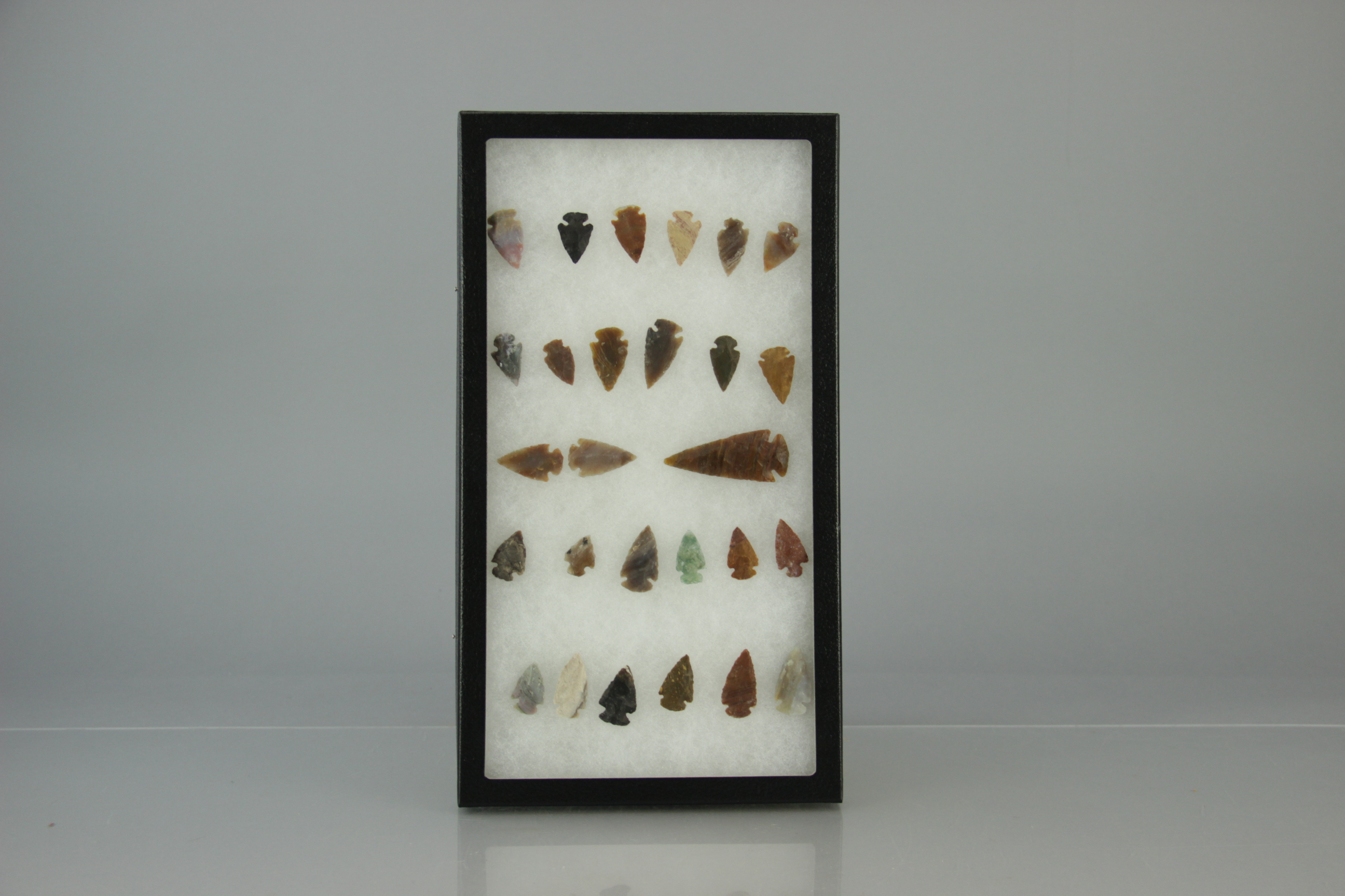 Collection of Arrowheads in Display Case EBTH