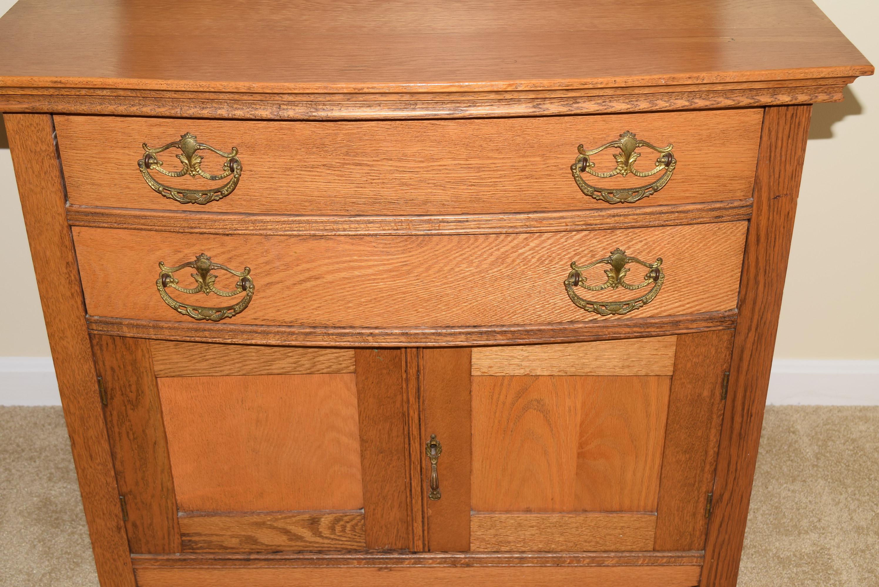 Antique Oak Washstand With Single Towel Bar EBTH