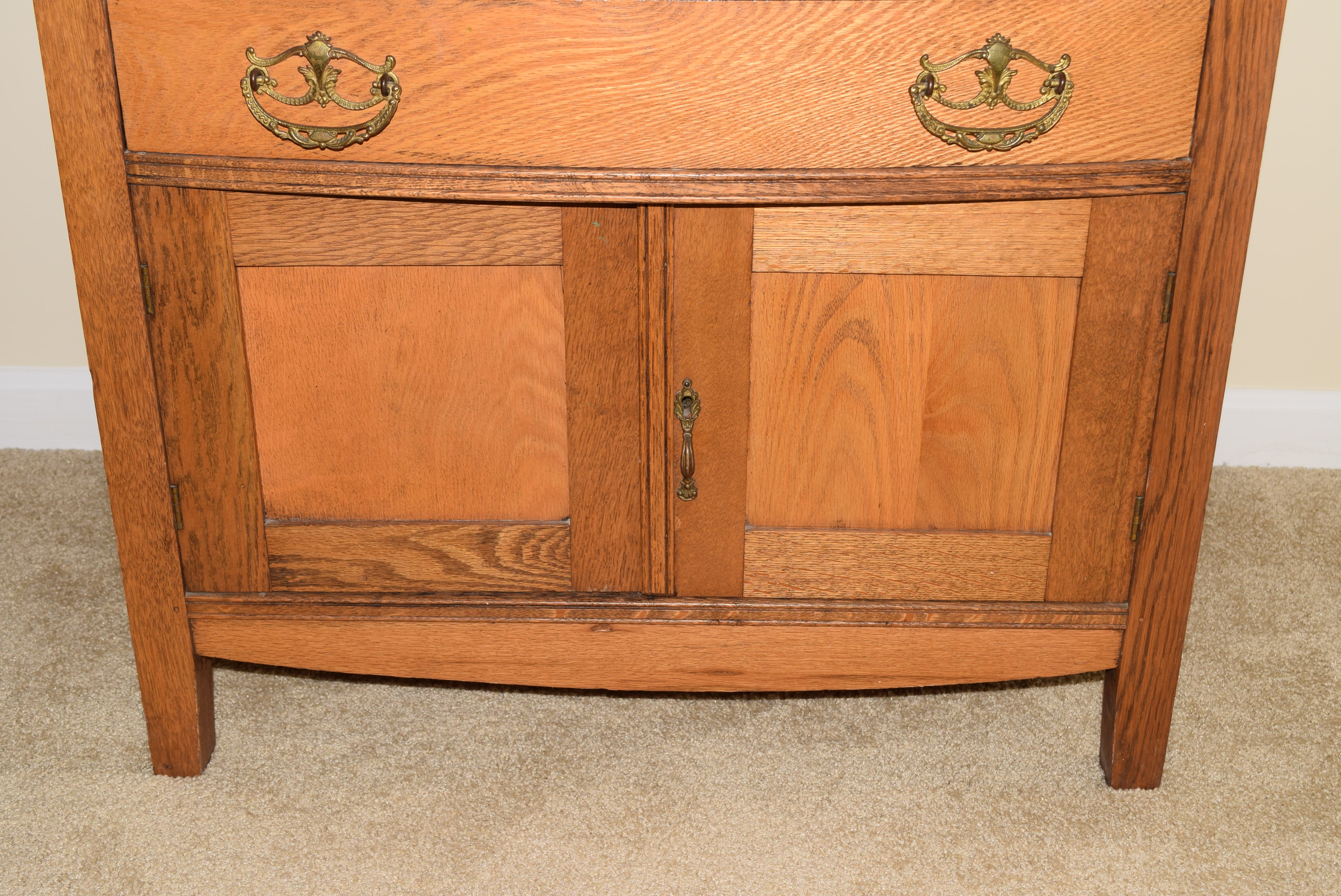 Antique Oak Washstand With Single Towel Bar EBTH