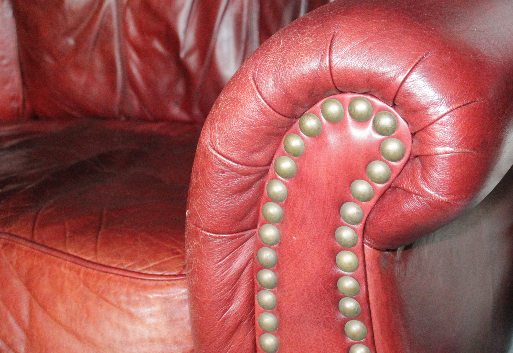 Overstuffed Leather Sofa EBTH