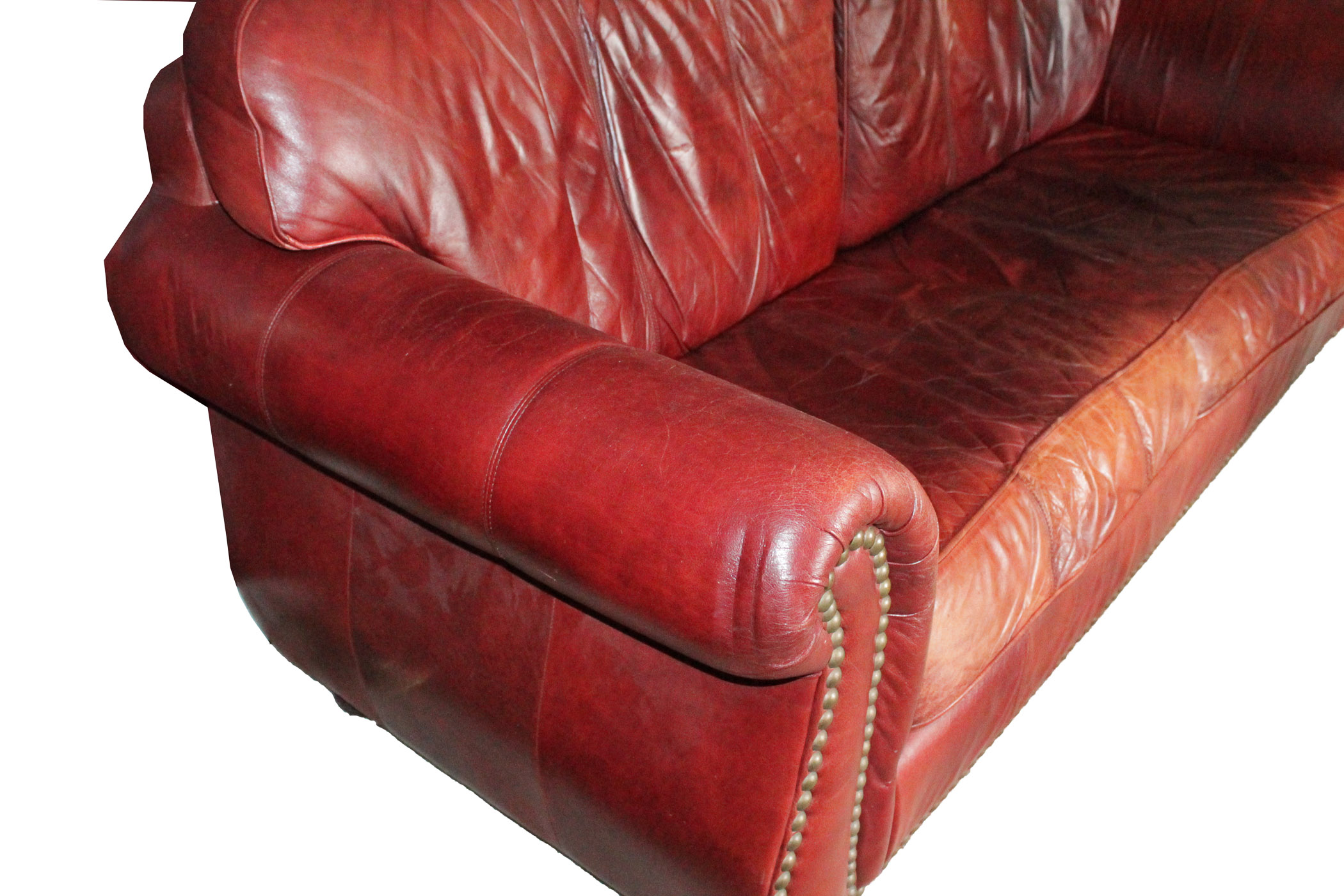 Overstuffed Leather Sofa EBTH