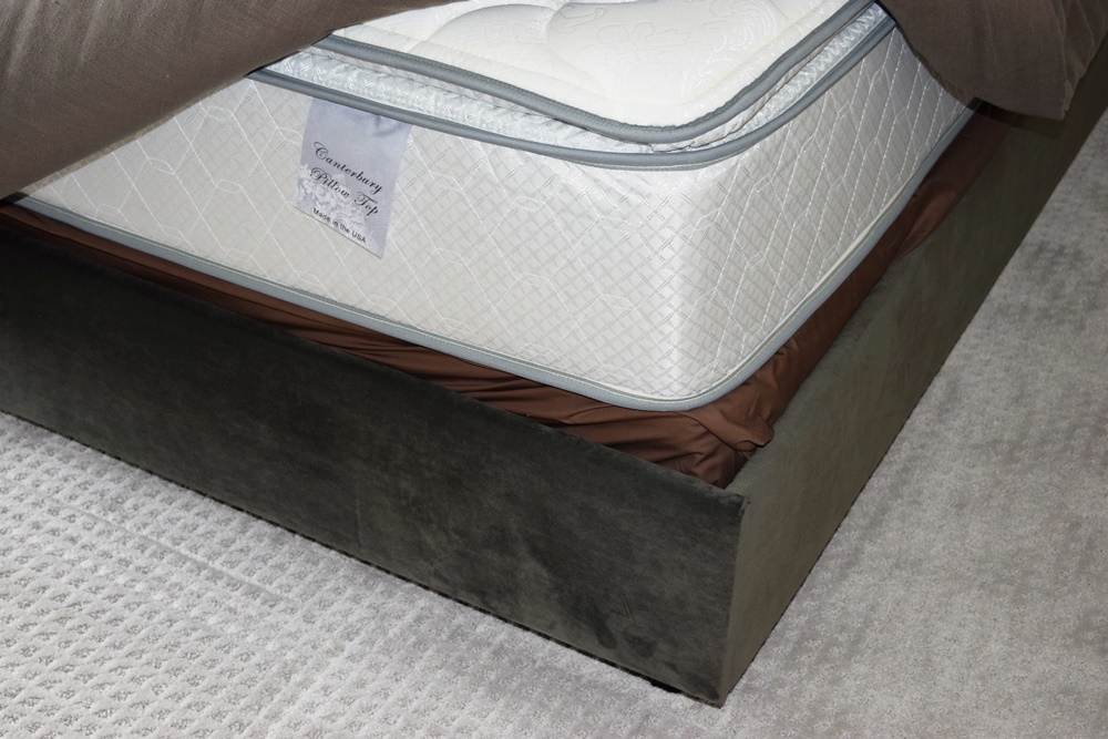 Elegant Velour Headboard and King Size Bed and Tailored Bedding EBTH