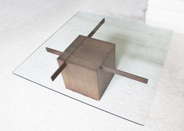 Mid Century Modern Paul Evans Style Glass Top Coffee Table ...