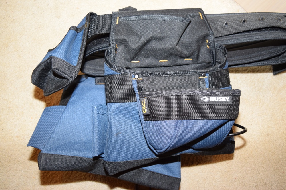 Husky Brand Tool Belt, LeMans Brand Carrying Case and Hammer EBTH