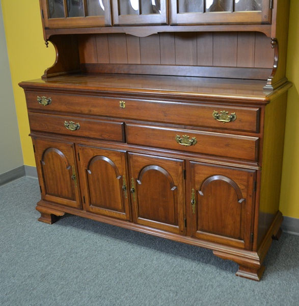 Pennsylvania House Cherry Sideboard and Hutch with Bowed Glass EBTH