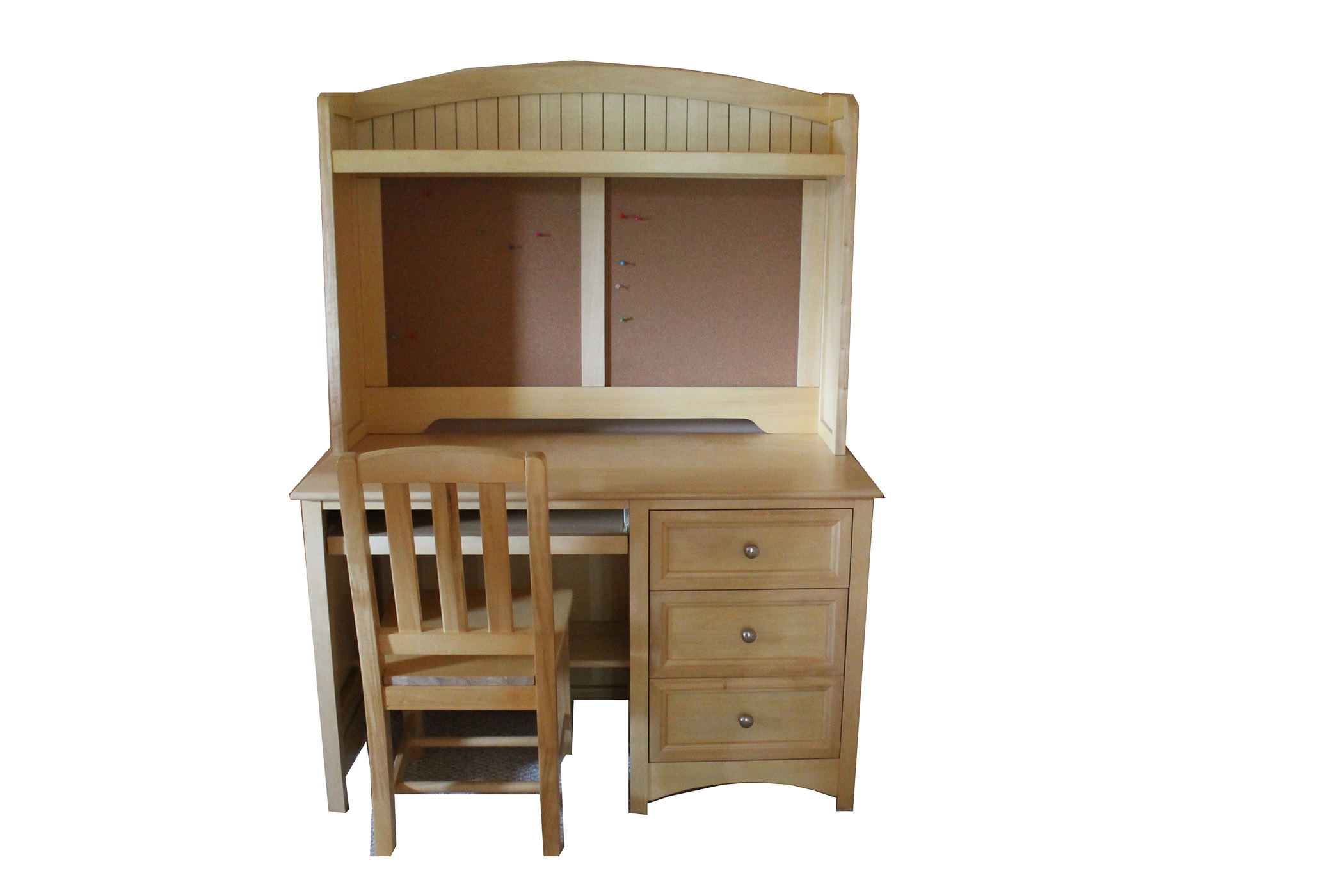Blonde Wood Desk With Hutch And Chair Ebth