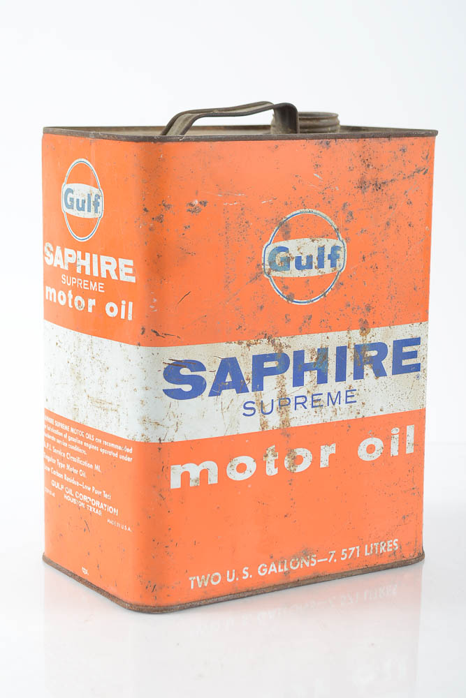 Vintage Gulf Oil and Allstate Livestock Spray and Motor Oil Cans EBTH