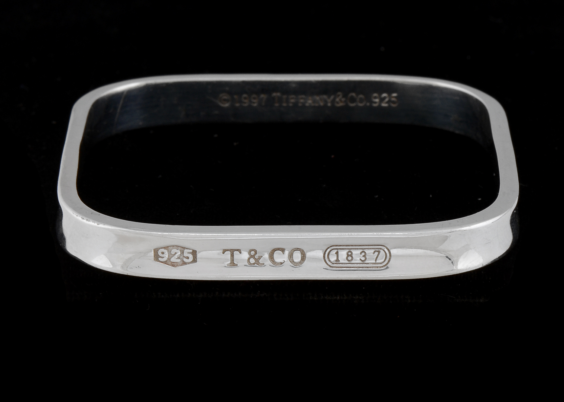 Tiffany Co Sterling Silver 17 Cushion Square Bangle Ebth