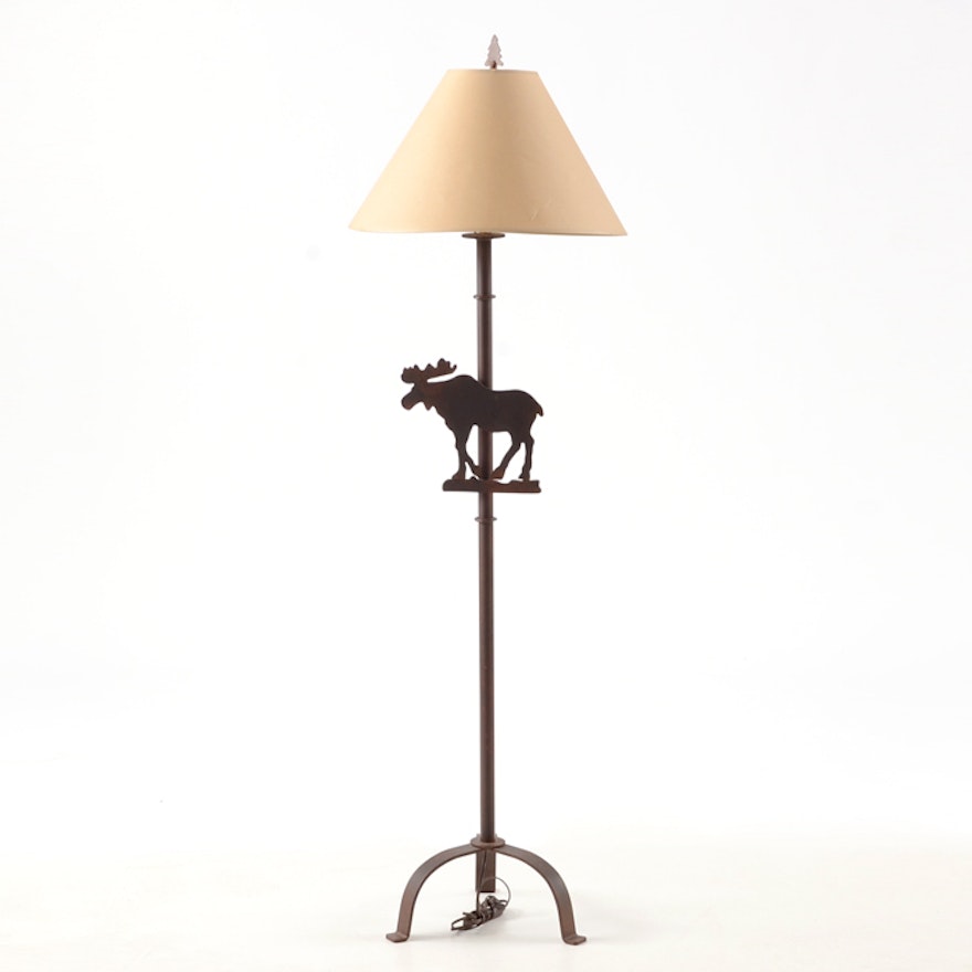 Metal Floor Lamp with Moose Motif : EBTH Metal Floor Lamp with Moose Motif : EBTH