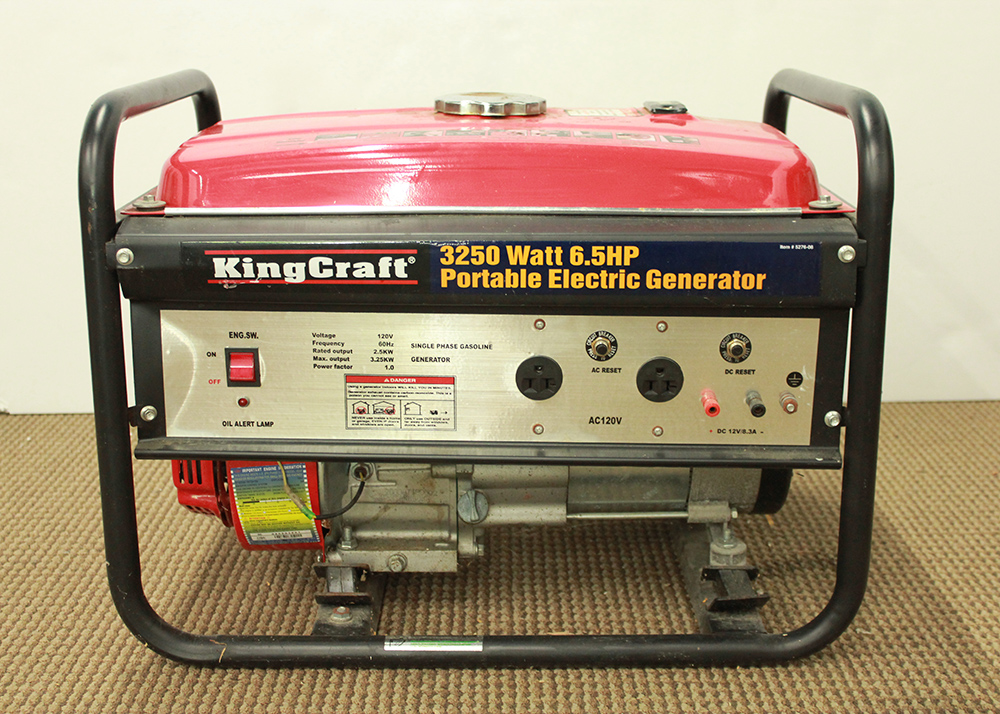 KingCraft 6.5 HP 3250 Watt Portable Electric Generator EBTH