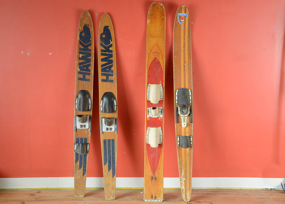 Group of Vintage Wooden Water Skis EBTH