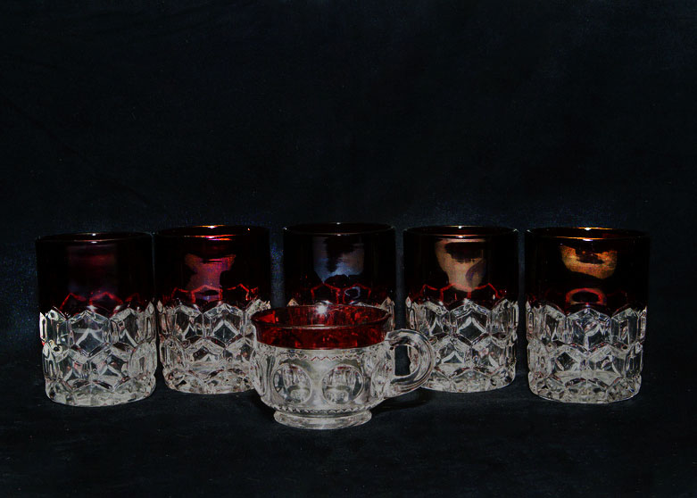 Set of Six Whitehall Ruby Glasses EBTH