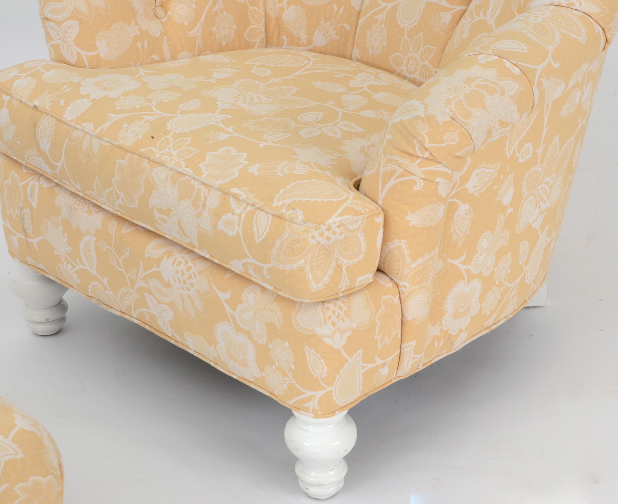 Yellow Armchair with Footstool EBTH
