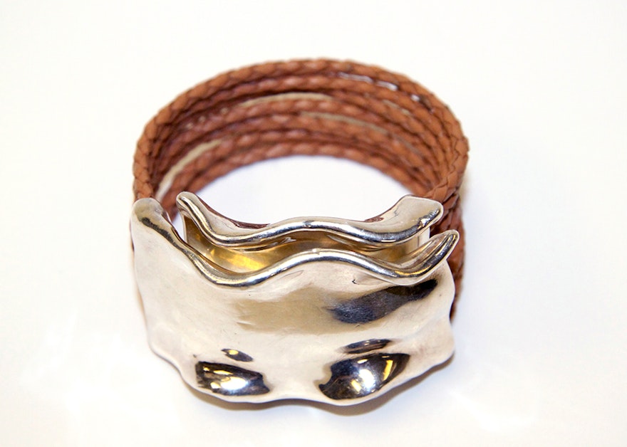 Leather And Sterling Bracelet 9