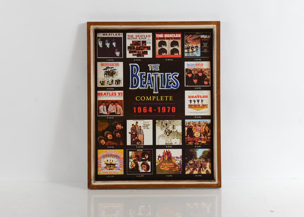 Framed "Beatles Complete Albums 19641970" Poster EBTH