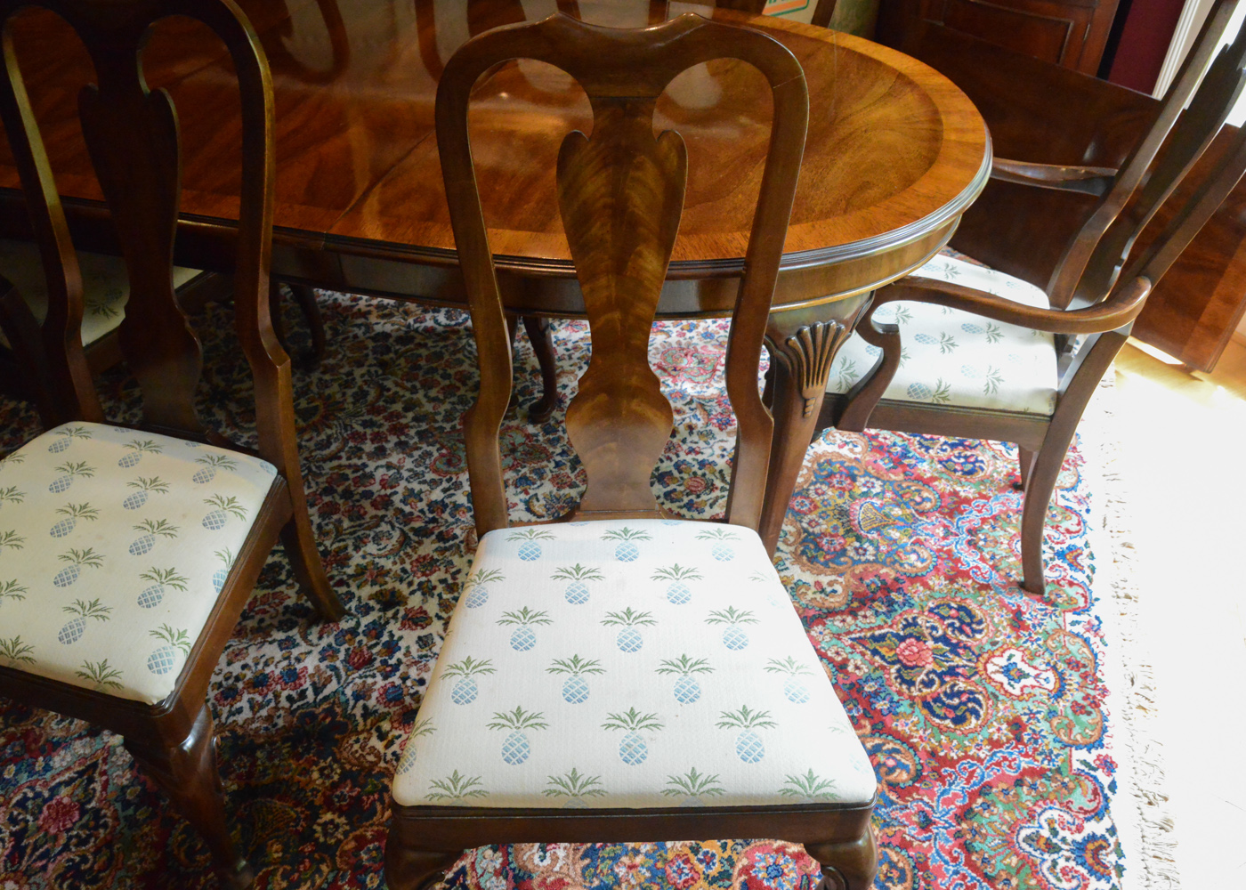 Drexel Heritage Mahogany Dining Room Table and Chairs EBTH