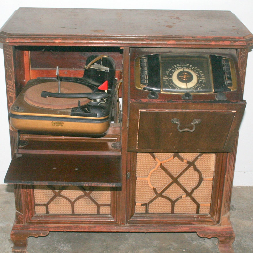 Vintage Zenith Console Radio And Phonograph Ebth