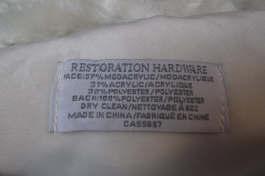 Restoration Hardware Faux Fur Throw EBTH