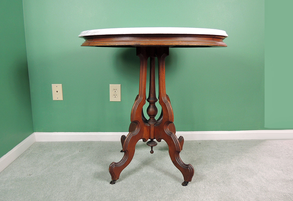 Oval Marble Top Eastlake Table EBTH