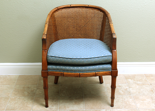 MidCentury Cane Barrel Chair EBTH