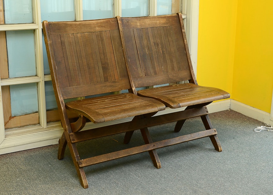 Antique Double Wooden Folding Chair | EBTH
