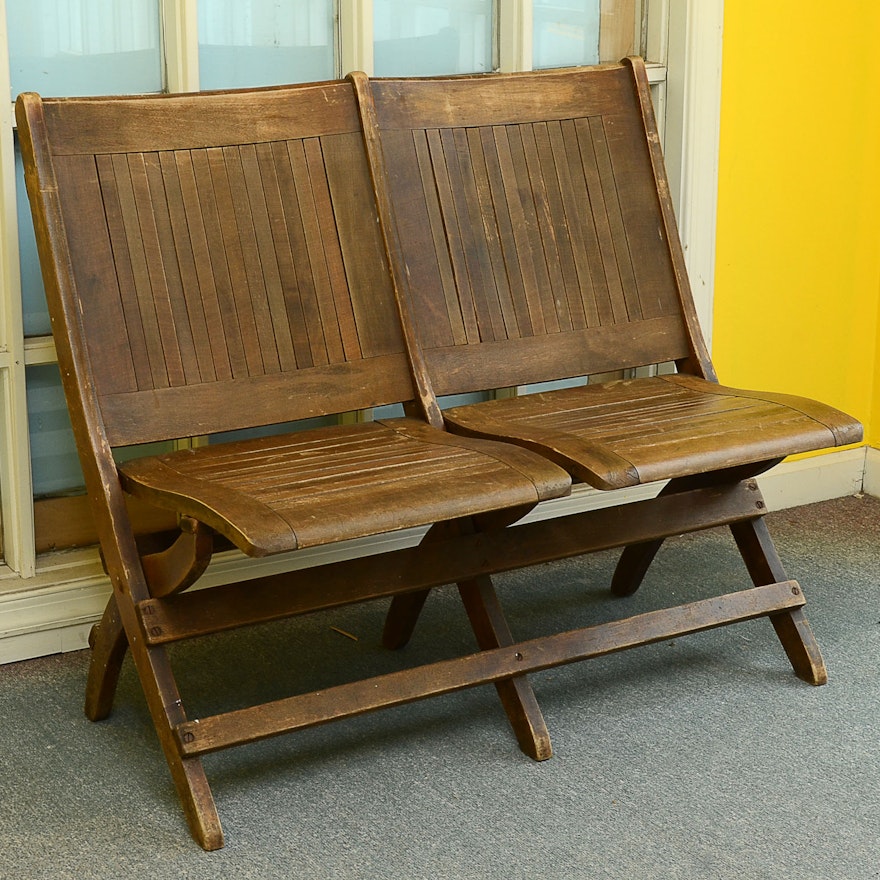 Antique Double Wooden Folding Chair | EBTH