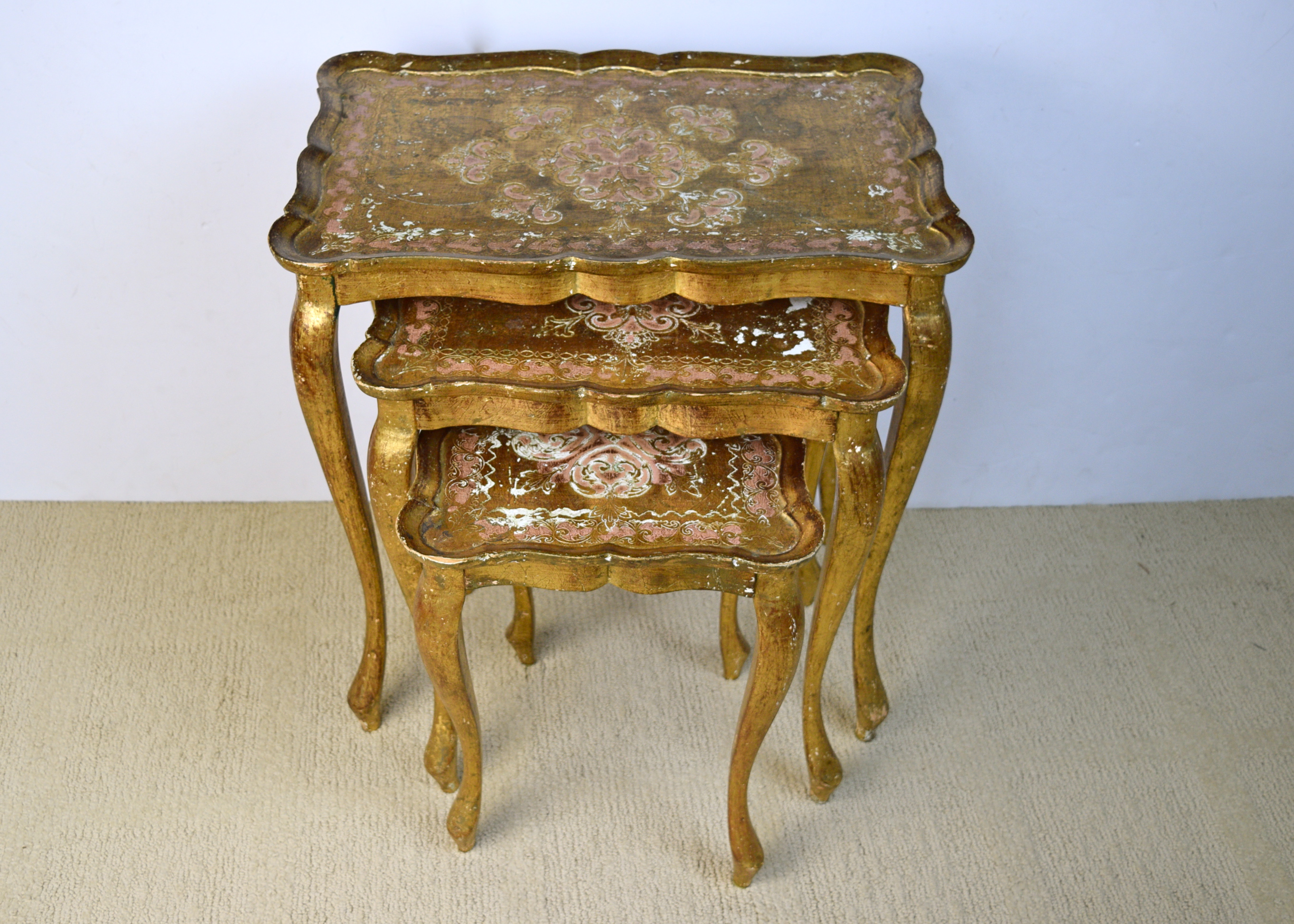 Vintage Gold Nesting Tables EBTH