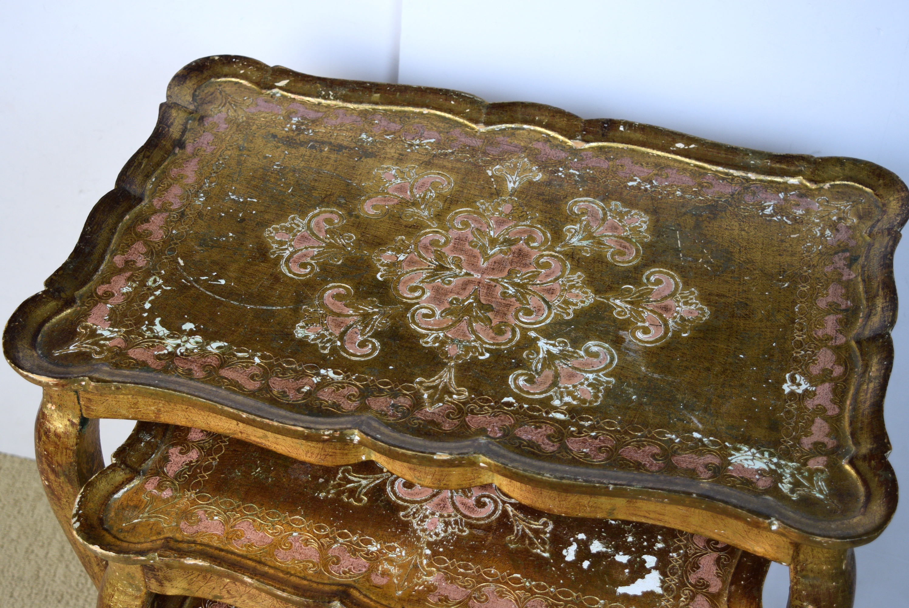 Vintage Gold Nesting Tables EBTH