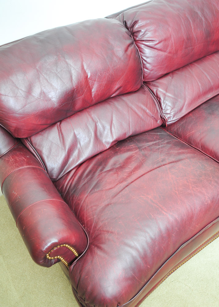 Hancock and Moore Burgundy Leather Sofa EBTH