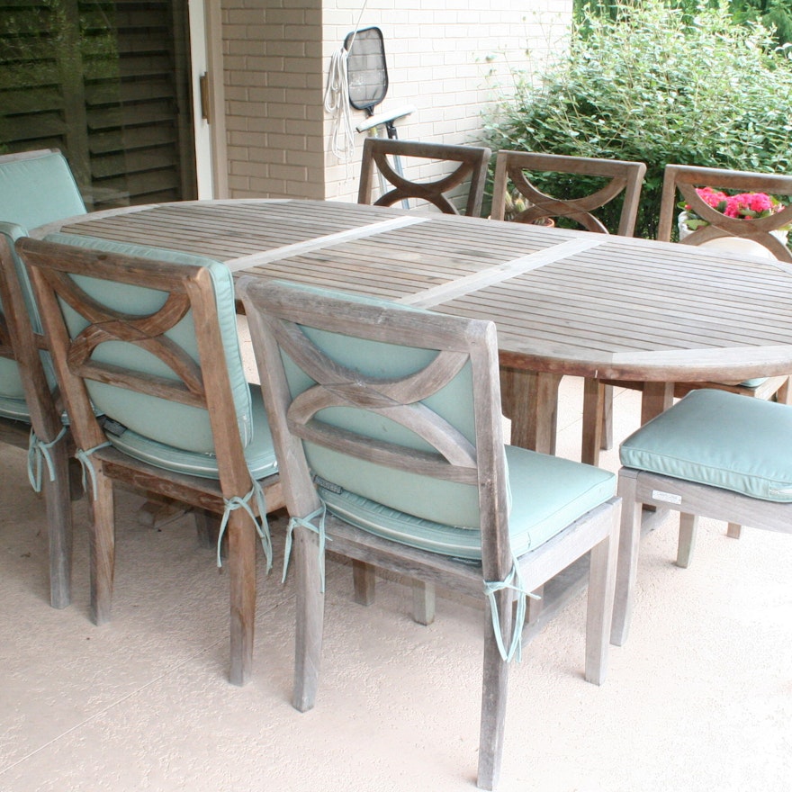 Country Casual Teak Patio Dining Set Ebth