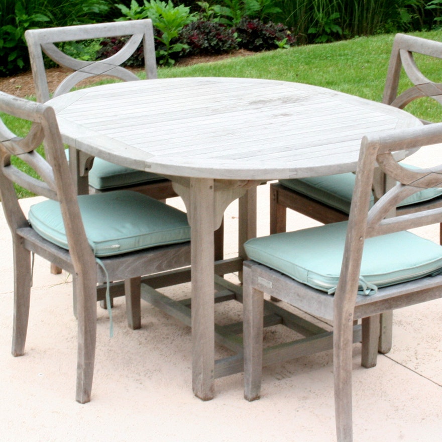 Country Casual Teak Extension Table And Chairs Ebth
