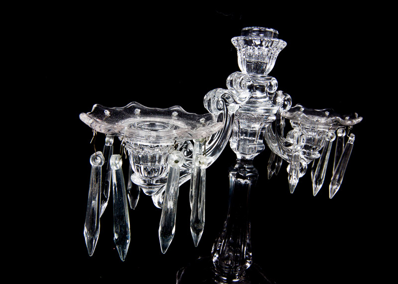 Tall 1945 Cambridge Three Candle Glass Candelabras EBTH