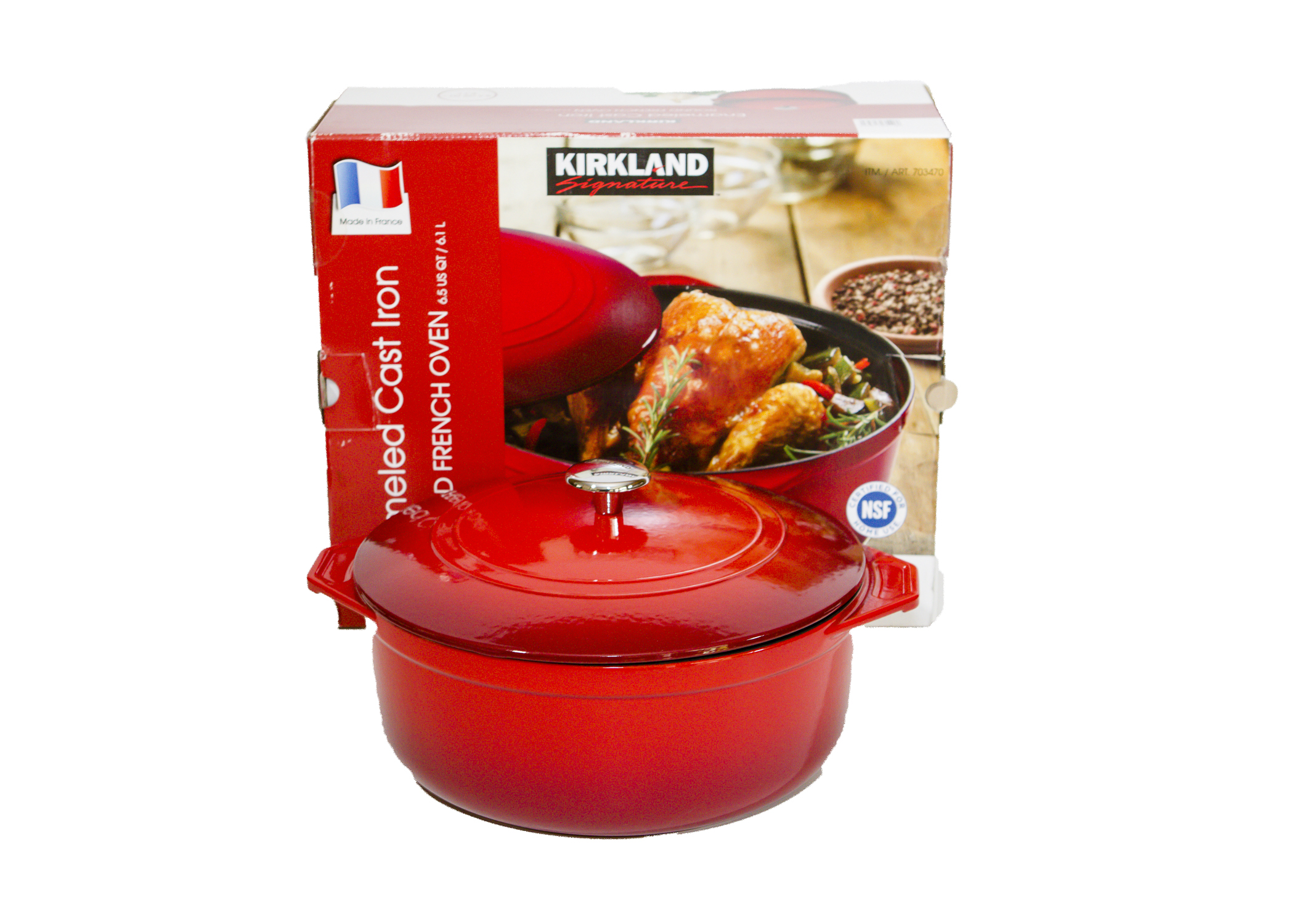 Kirkland Enamel Cast Iron Lidded French Oven Roaster Pan EBTH