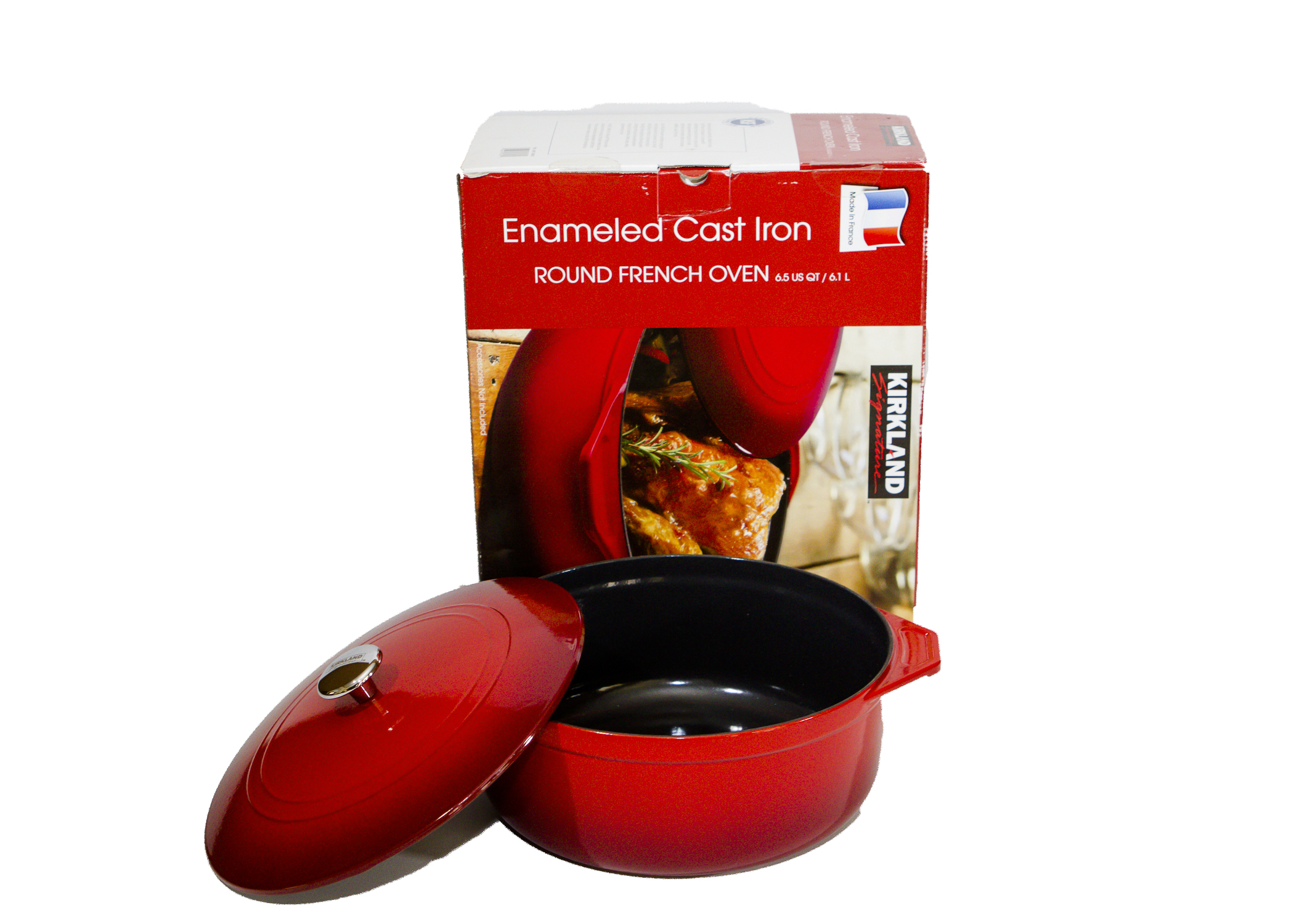 Kirkland Enamel Cast Iron Lidded French Oven Roaster Pan EBTH