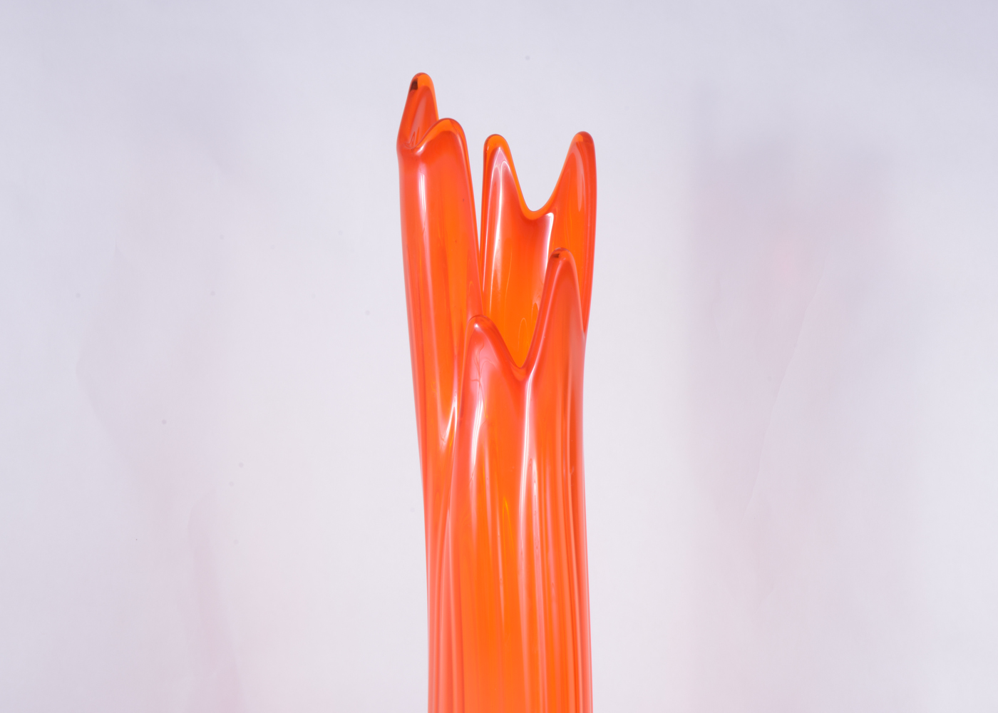 Mid Century Modern Orange Drip Swung Glass Vase EBTH