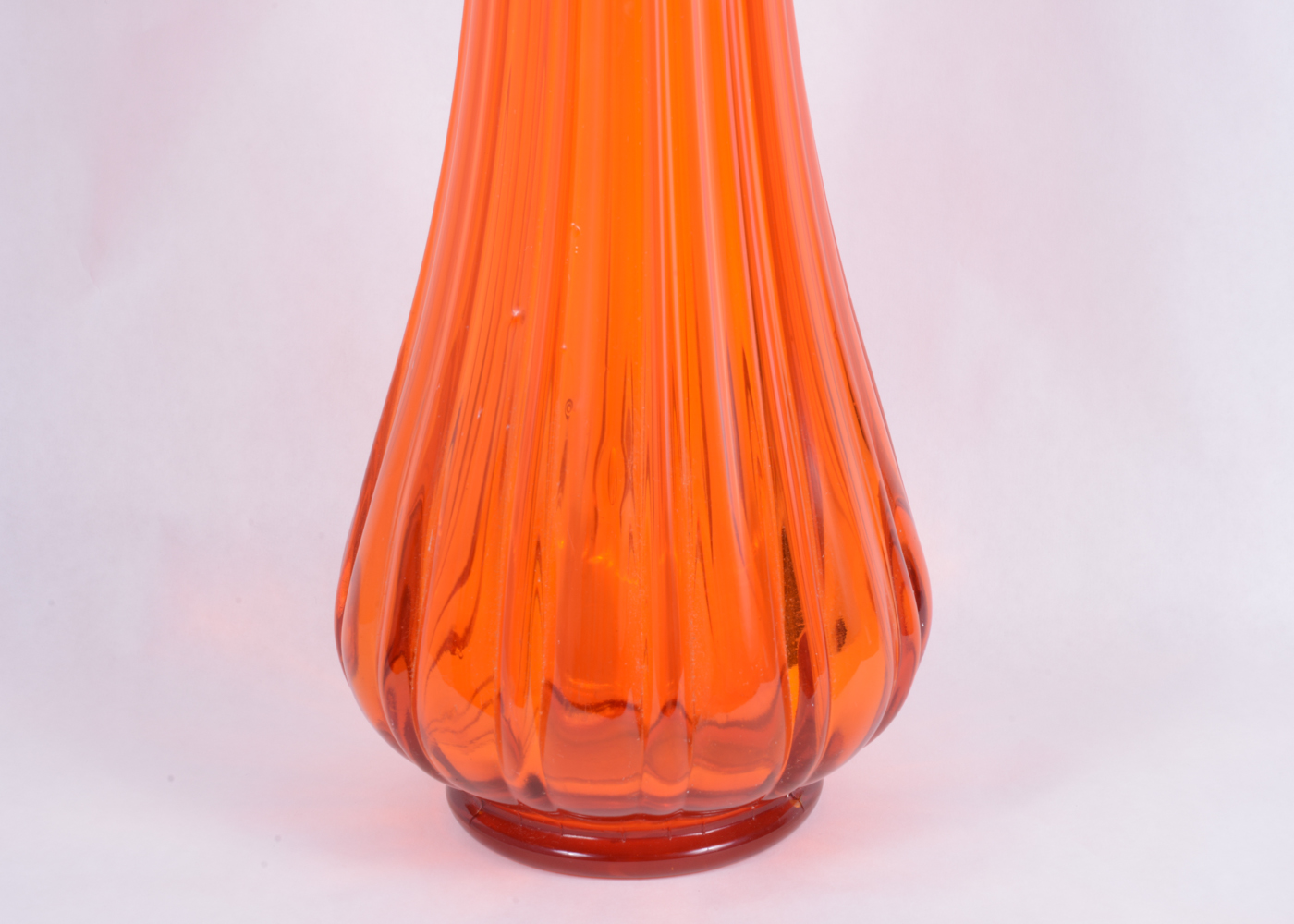 Mid Century Modern Orange Drip Swung Glass Vase EBTH