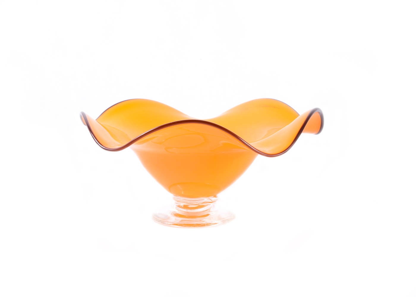 Orange Glass Compote EBTH