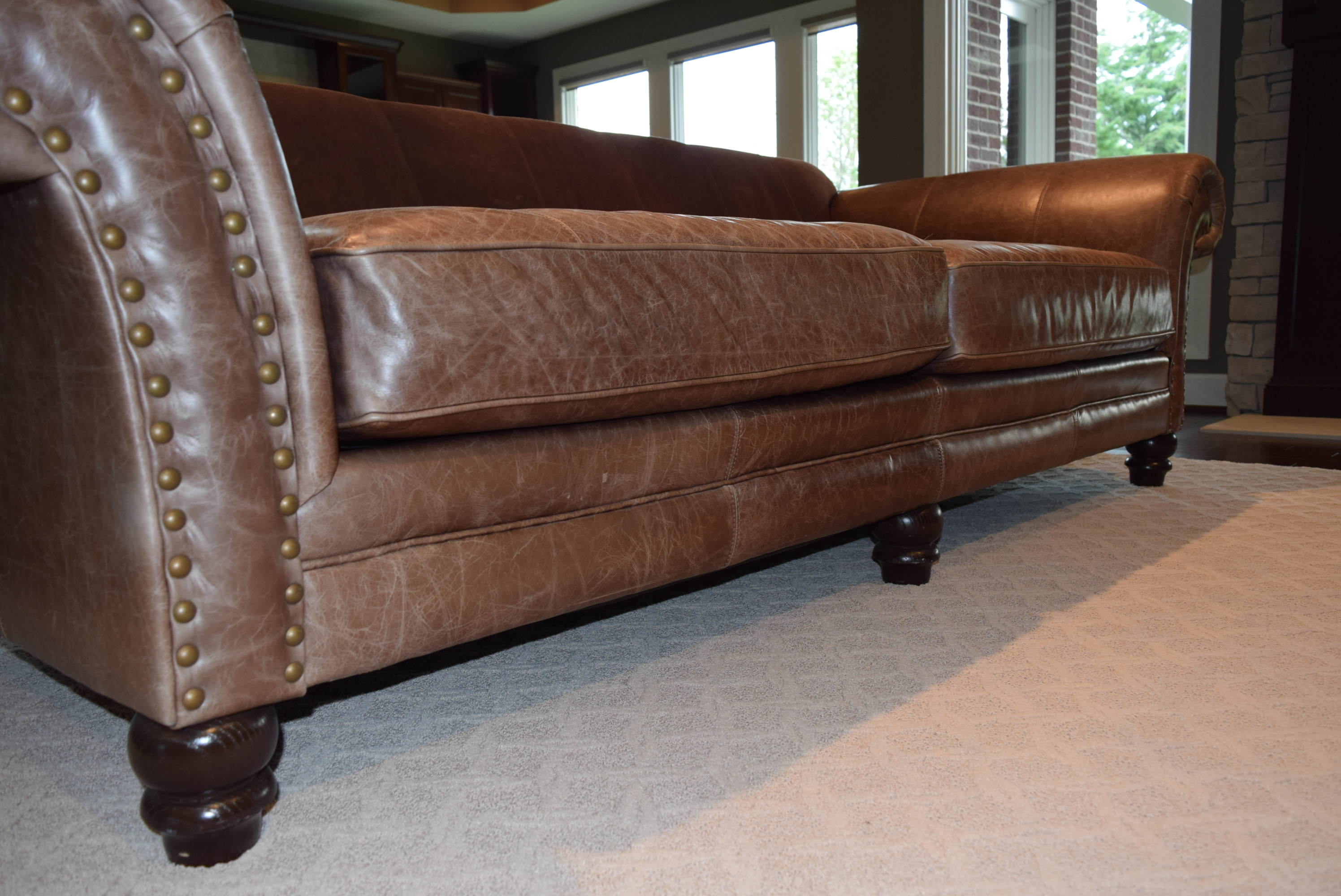 Bernhardt Distressed Leather Sofa EBTH